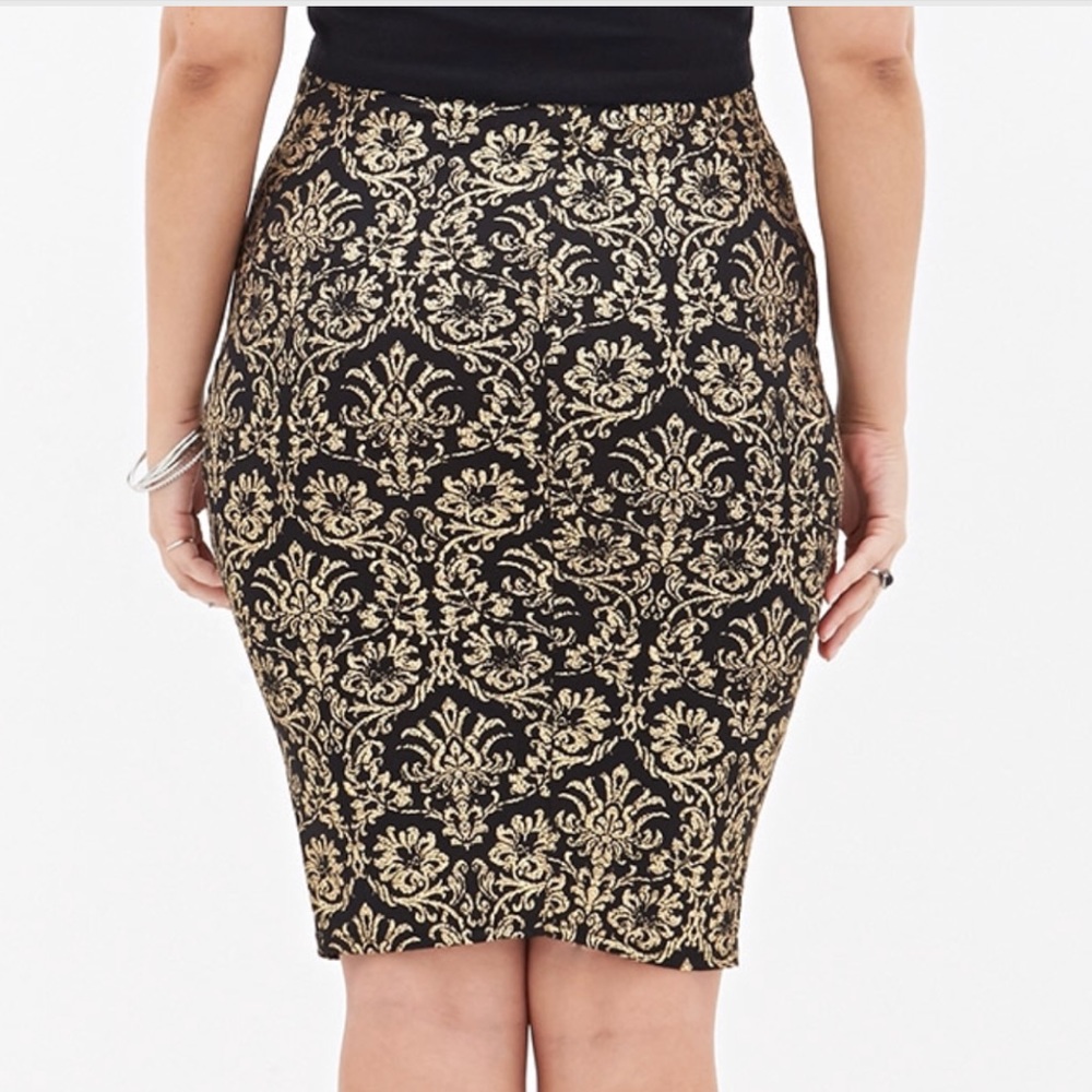 Black and Gold Baroque Skirt